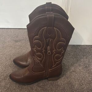 Brown Western-Style kids Boots